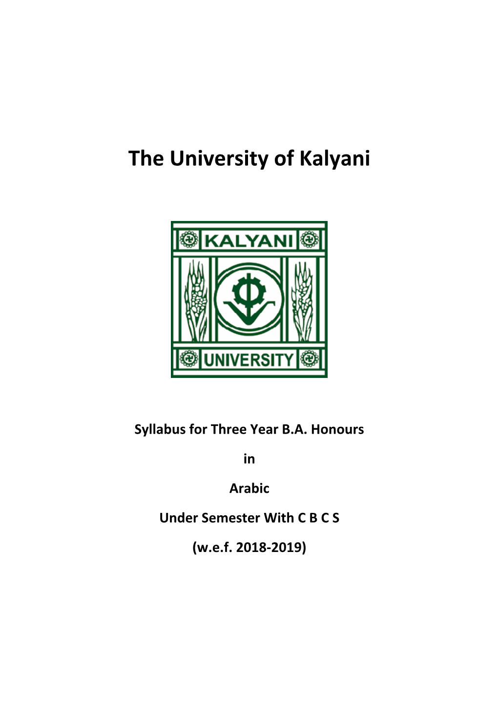 The University of Kalyani