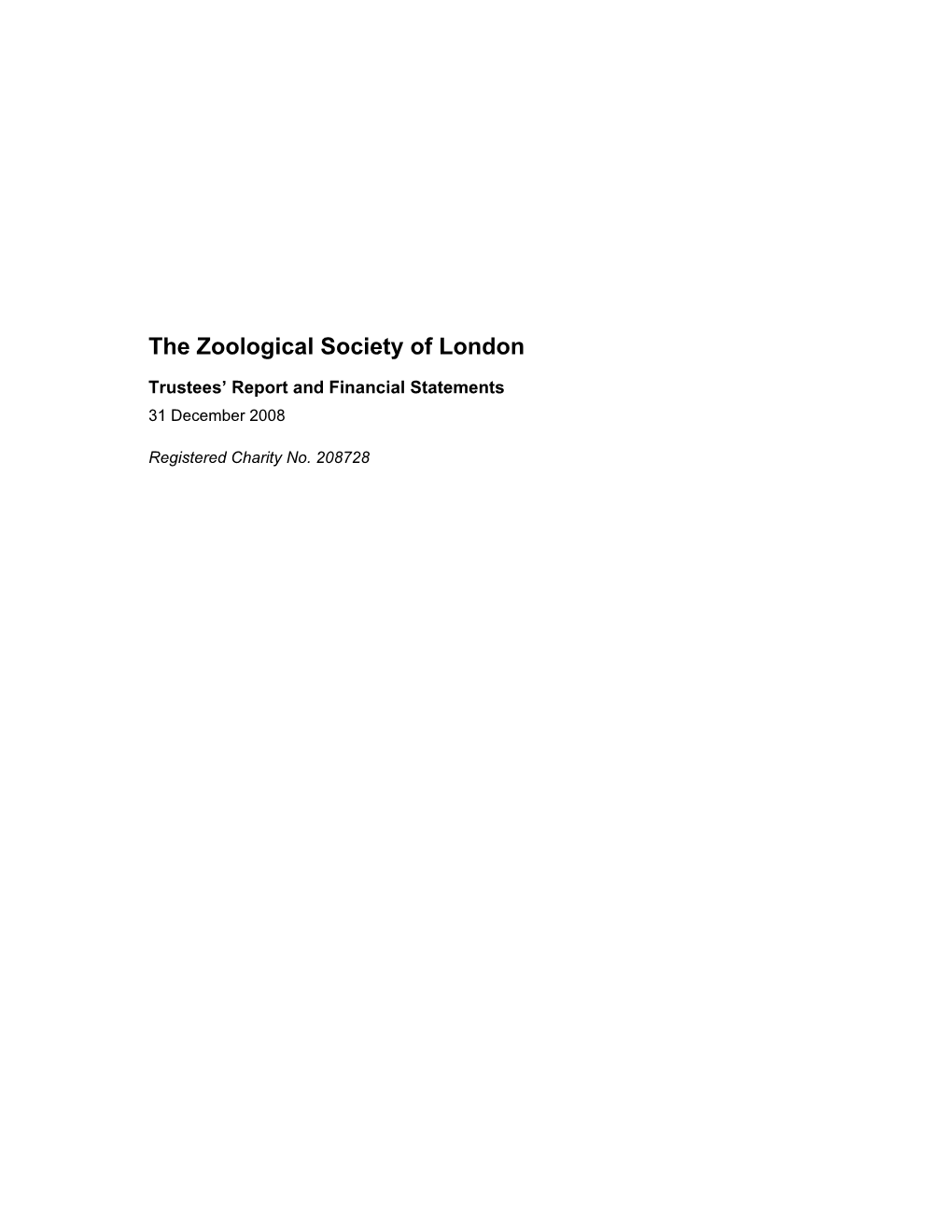 ZSL Trustees Report and Financial Statements