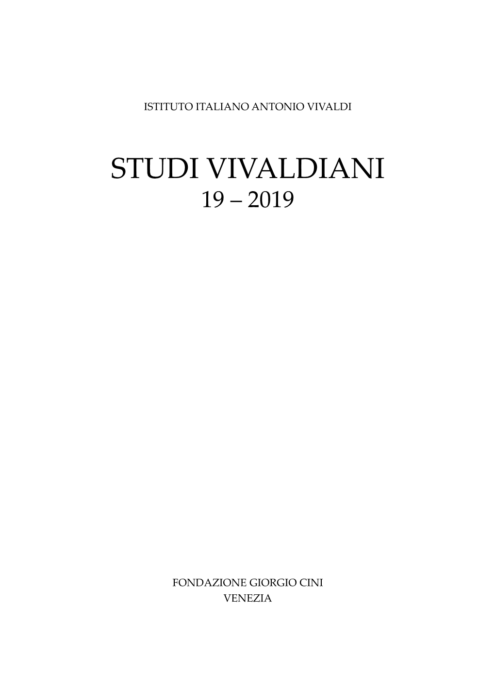 Studi Vivaldiani 19