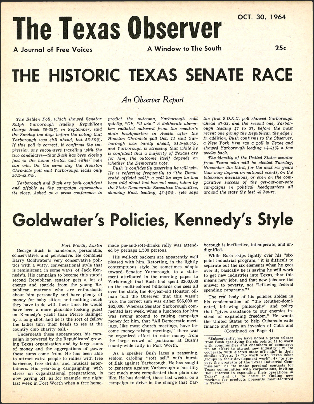 The Historic Texas Senate Race