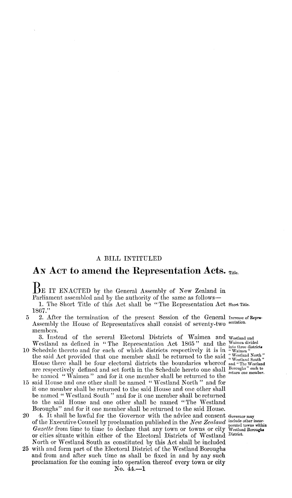 The Representation Act 1867.-44-1