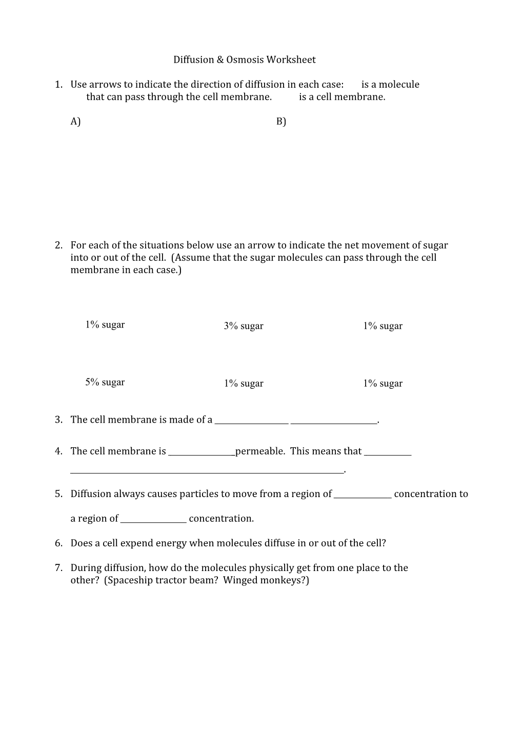 Diffusion, Osmosis, and Active Transport