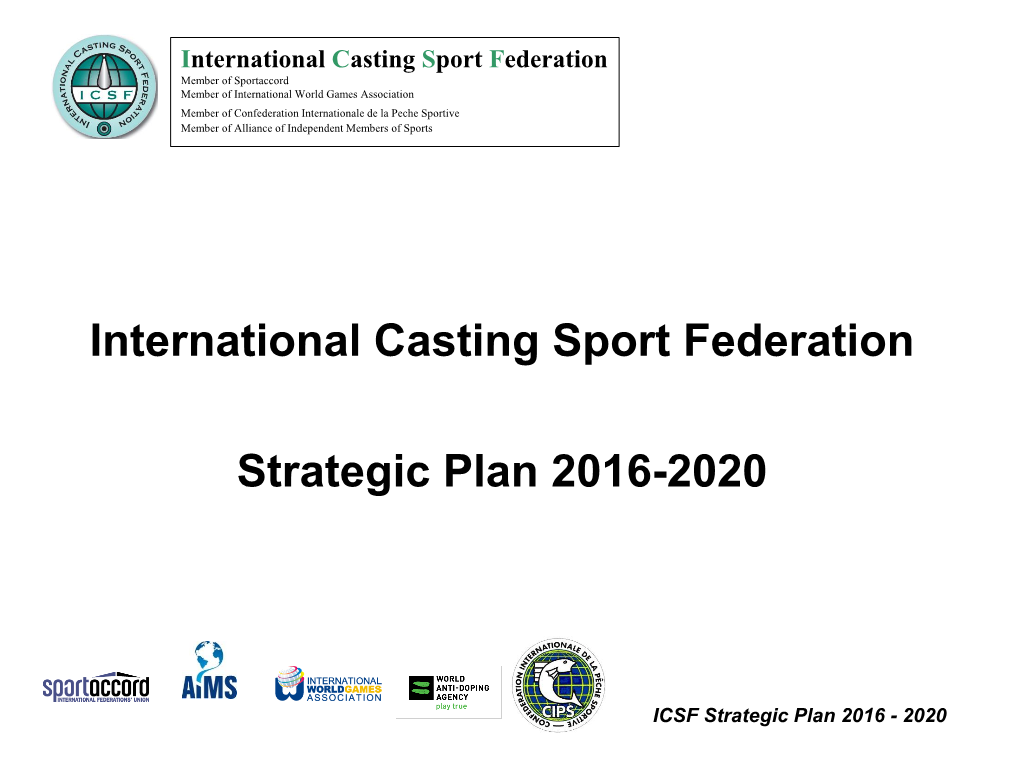 ICSF Strategic Plan 2017-2020