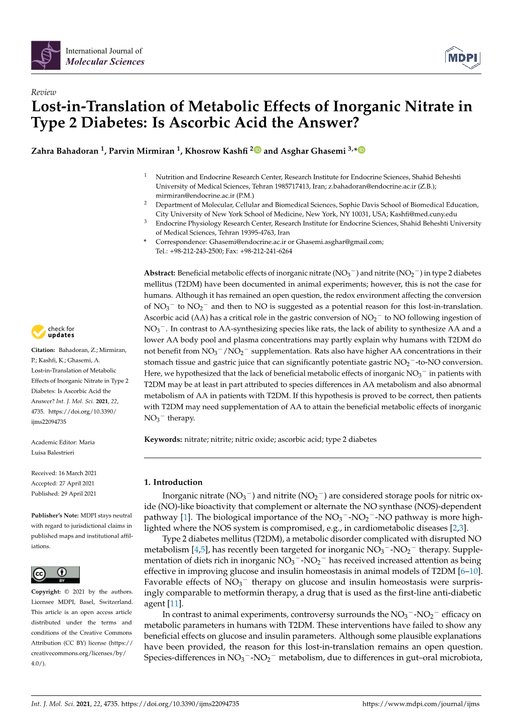 Lost-In-Translation of Metabolic Effects of Inorganic Nitrate in Type 2 Diabetes: Is Ascorbic Acid the Answer?