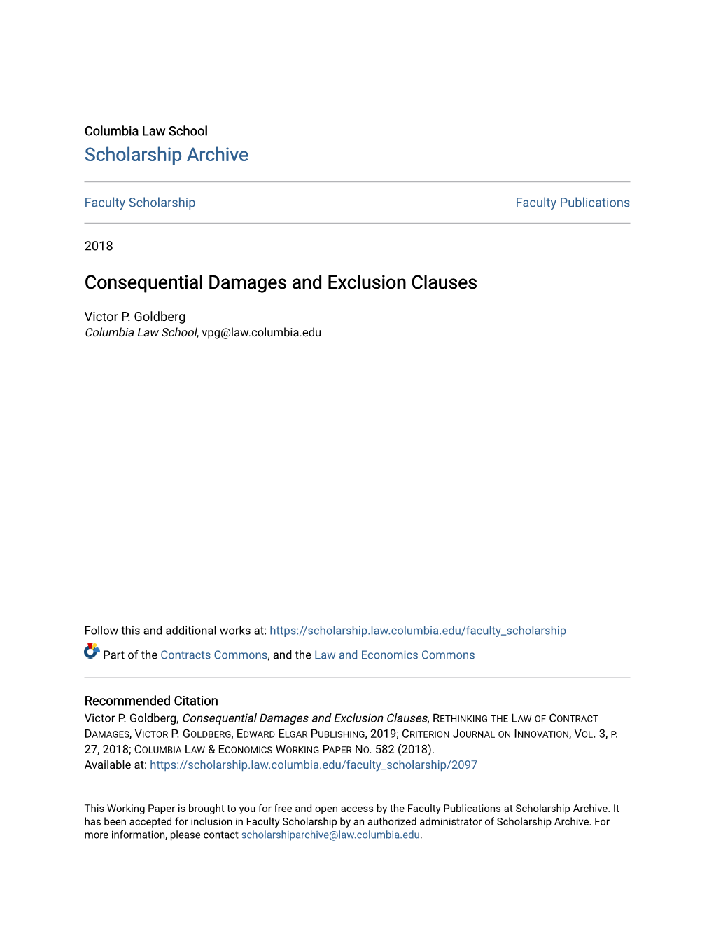 Consequential Damages and Exclusion Clauses