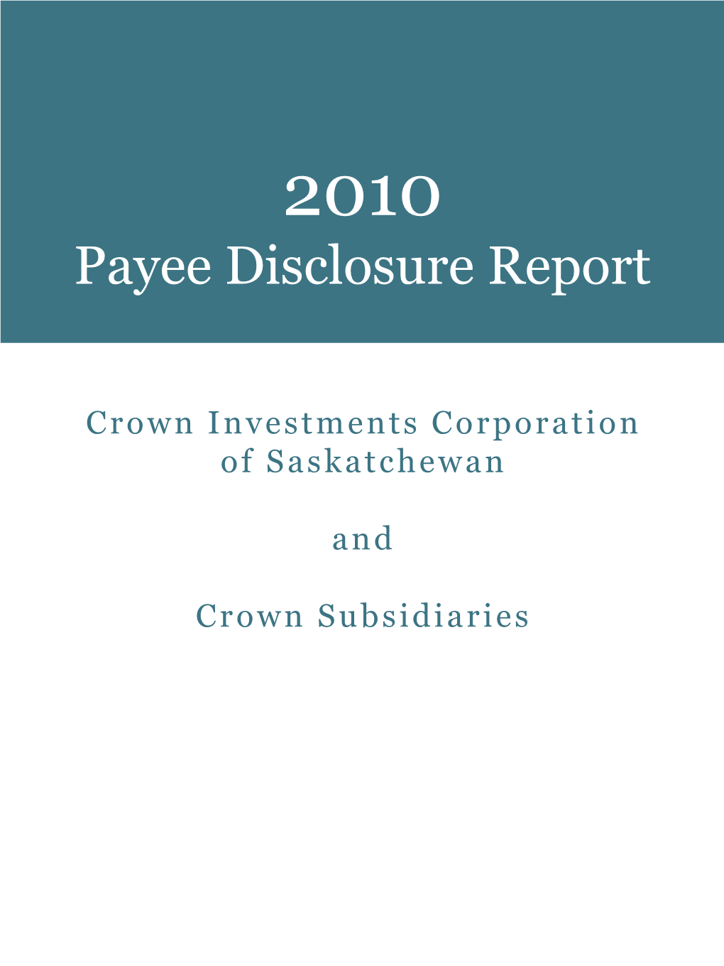 Payee Disclosure Report