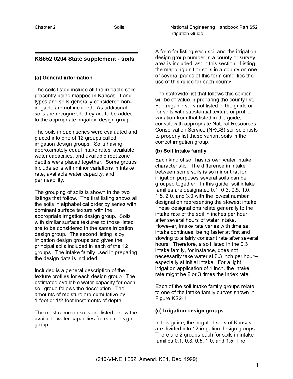 Chapter 2 Soils National Engineering Handbook Part 652 Irrigation Guide