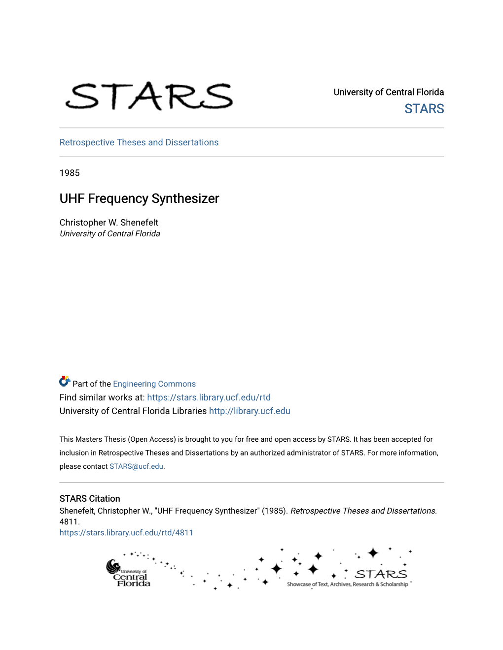 UHF Frequency Synthesizer