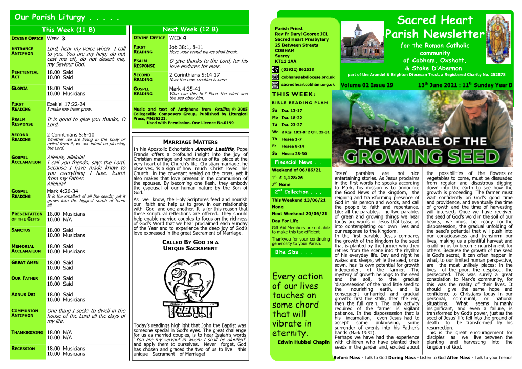 Sacred Heart Parish Newsletter