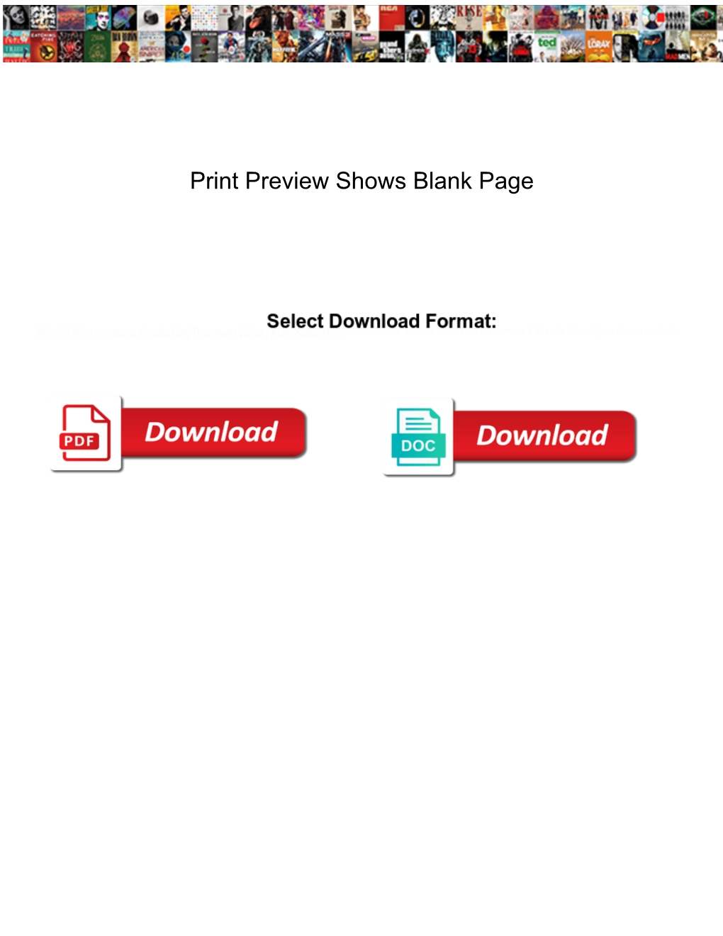 Print Preview Shows Blank Page