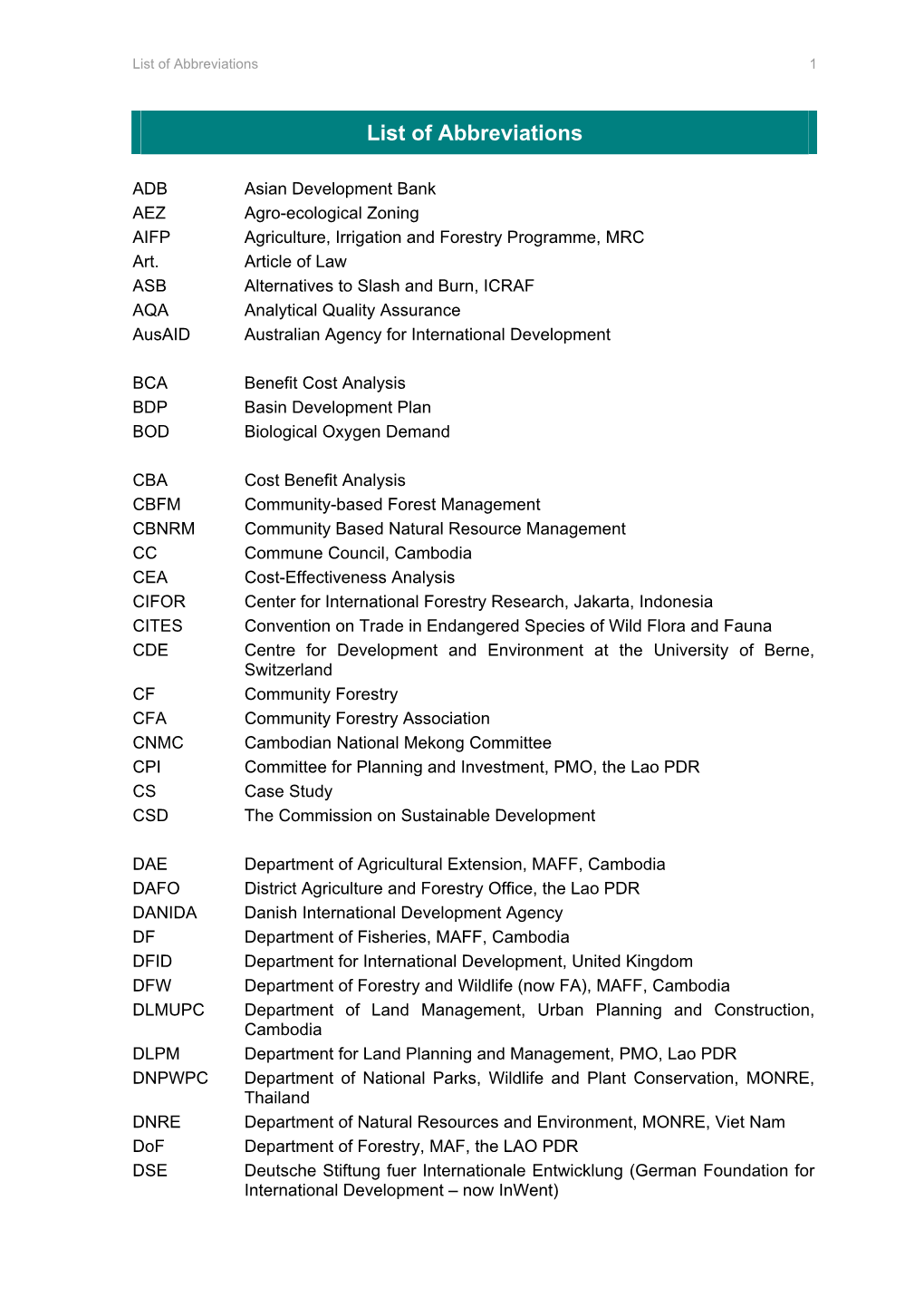 List of Abbreviations (1-3)