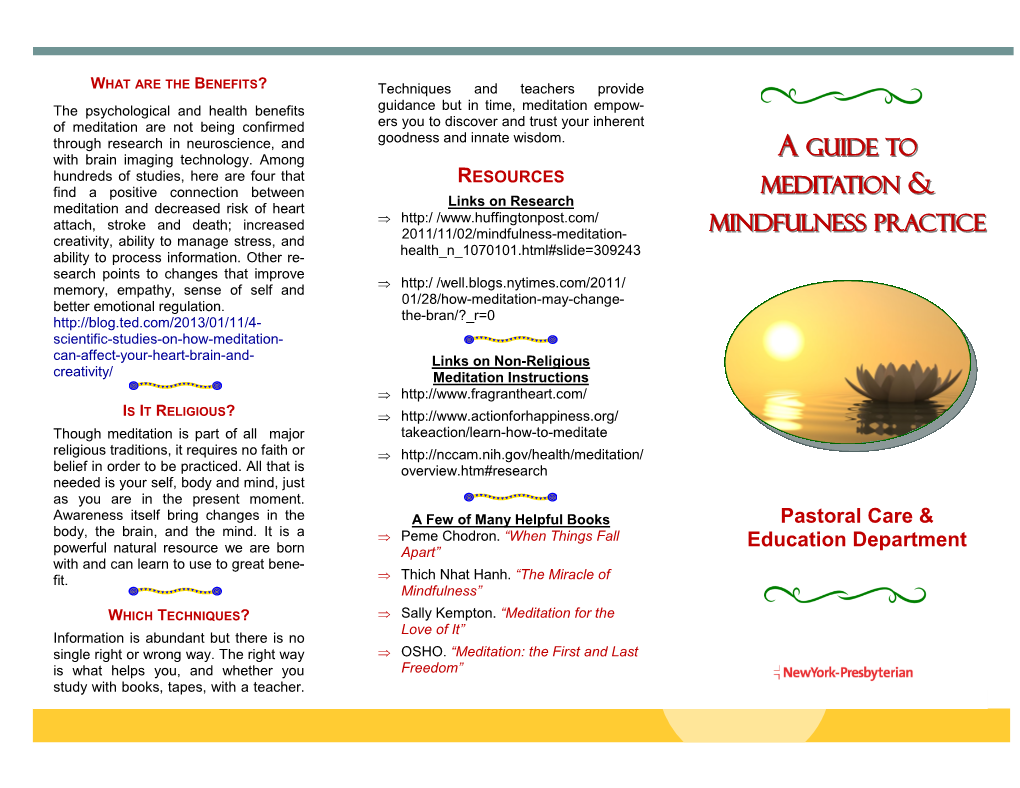 Meditation Brochure