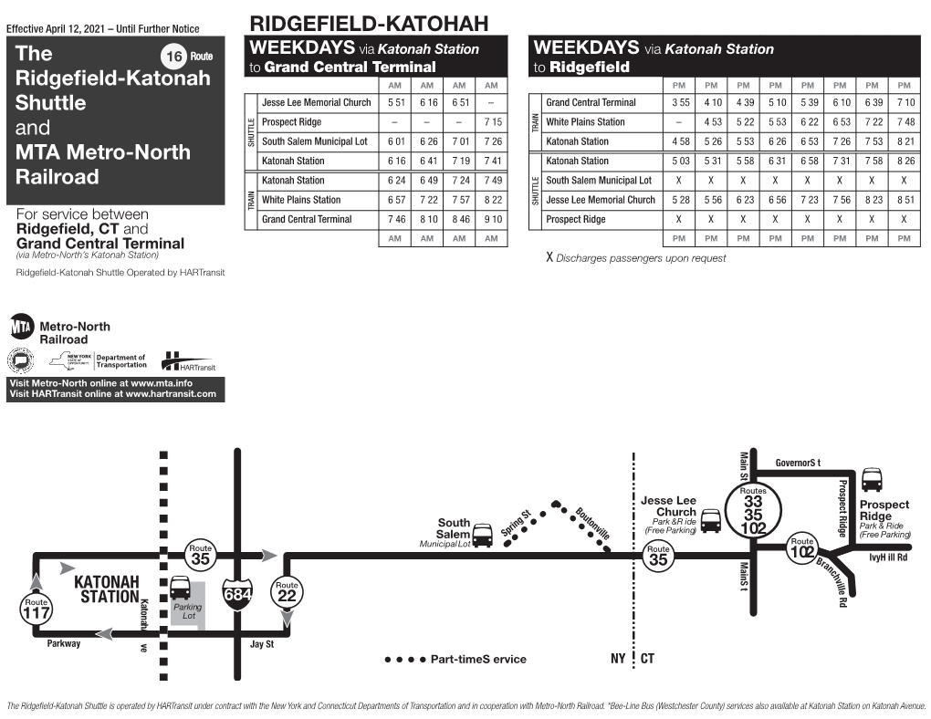 RIDGEFIELD-KATOHAH the Ridgefield-Katonah Shuttle And