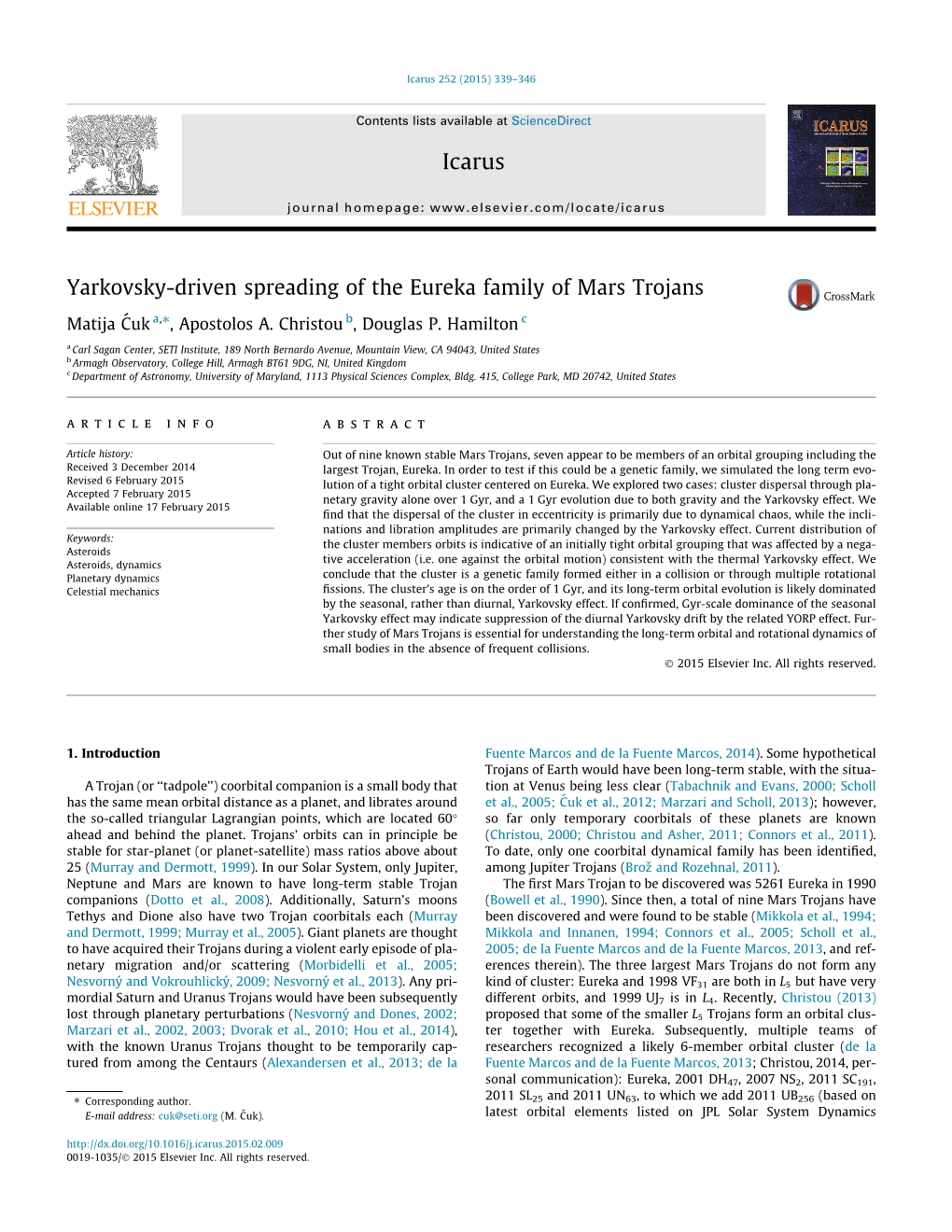 Yarkovsky-Driven Spreading of the Eureka Family of Mars Trojans