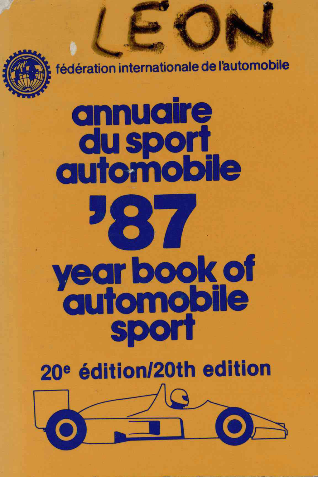Annuaire Du Sport Automobile Year Book of Automoblie Sport