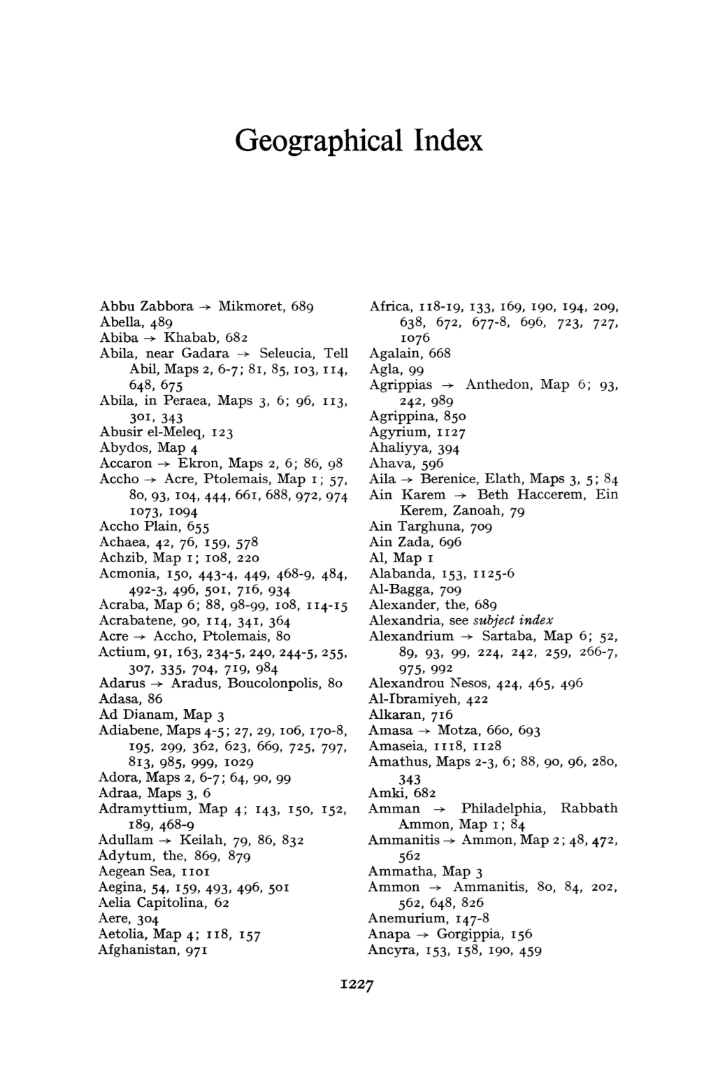 Geographical Index