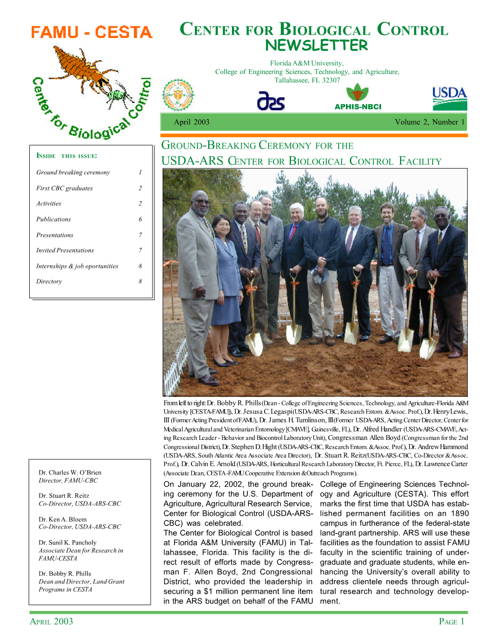 NEWSLETTER Florida A&M University, College of Engineering Sciences, Technology, and Agriculture, Tallahassee, FL 32307