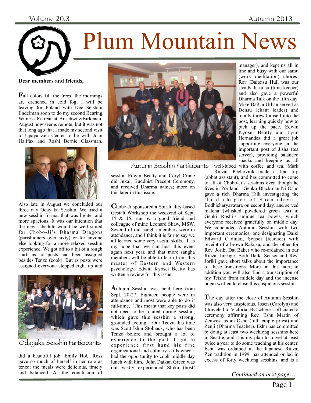 Plum Mountain News