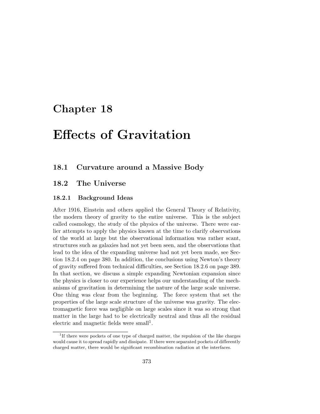 Chapter 18: Effects of Gravitation