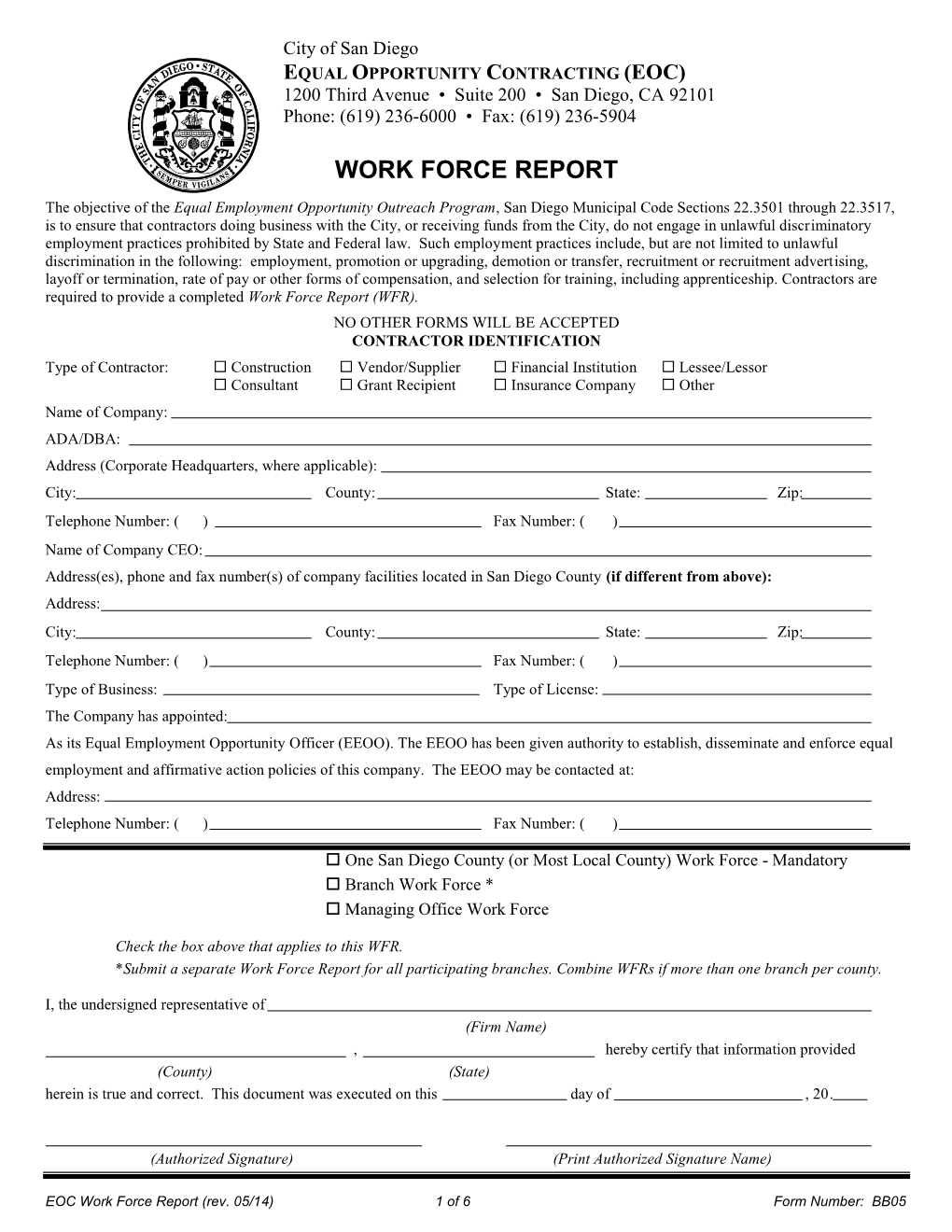 Work Force Report