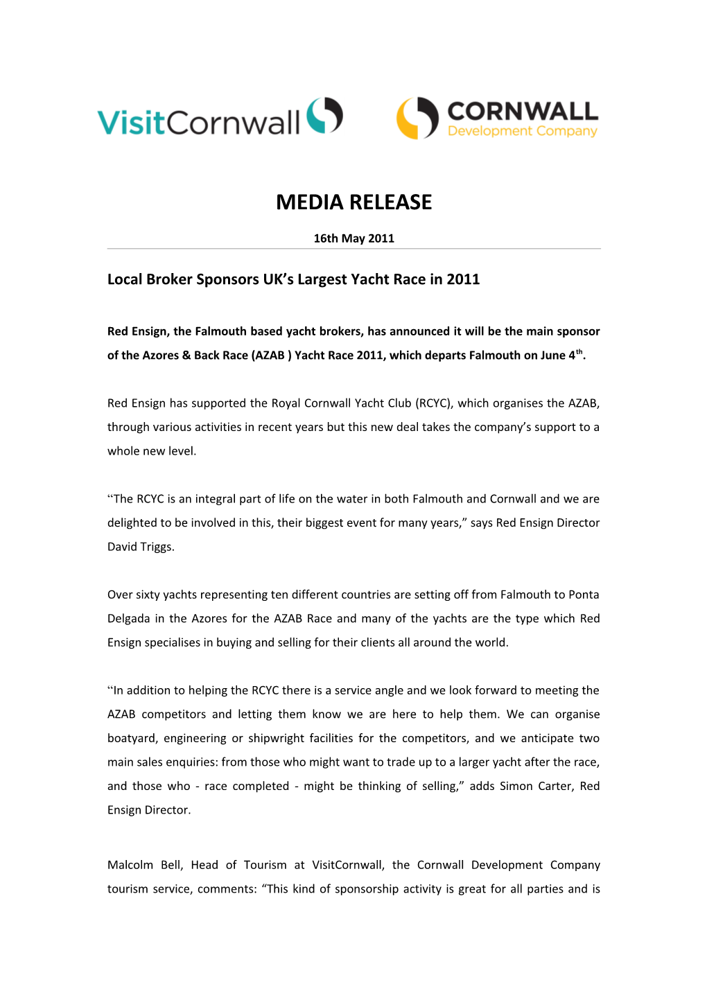 Press Release I Love Cornwall Launch s1