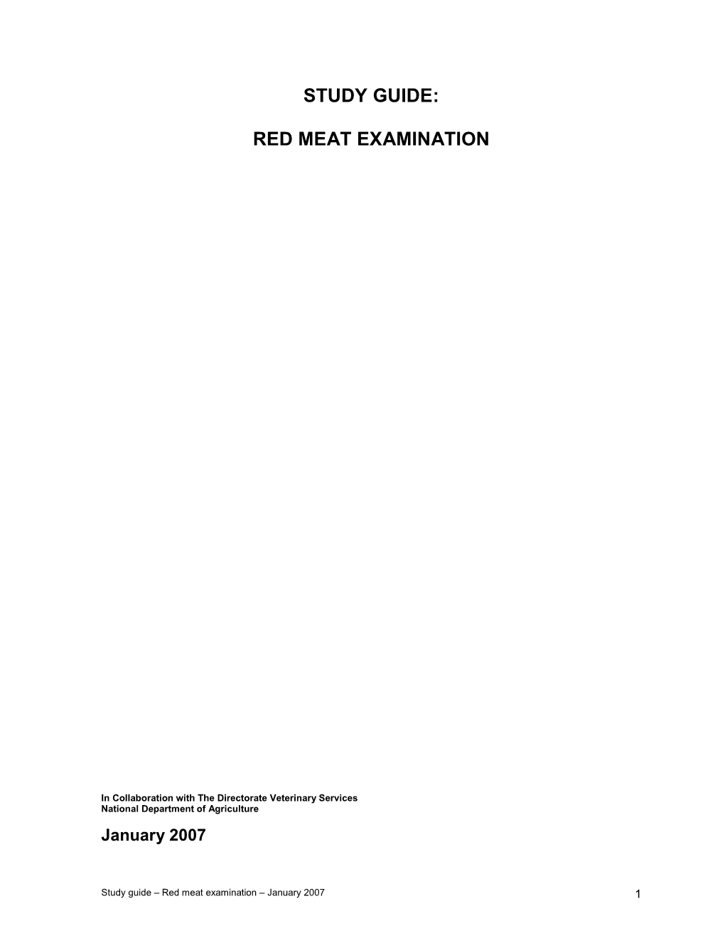 Study Guide: Red Meat Examination