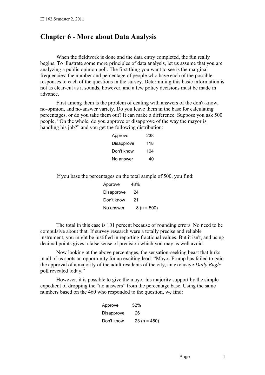 Chapter 6 - More About Data Analysis