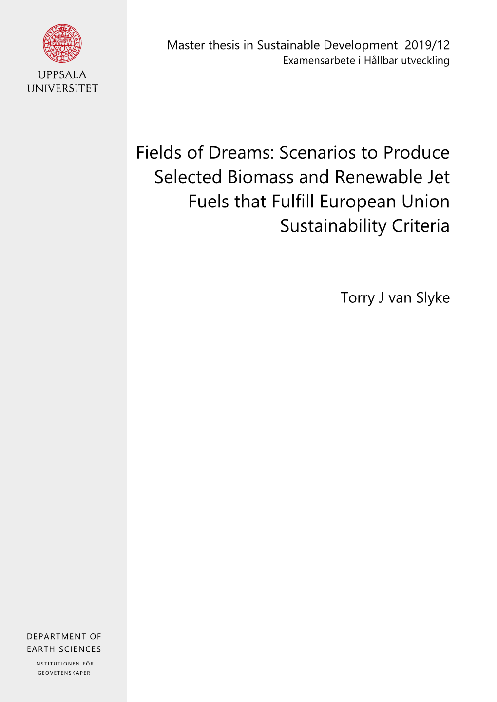 Scenarios to Produce Selected Biomass and Renewable Jet Fuels That Fulfill European Union