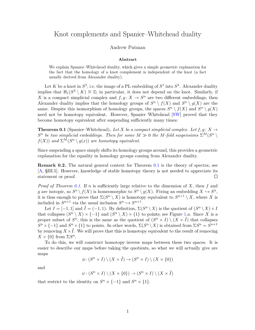 Knot Complements and Spanier–Whitehead Duality