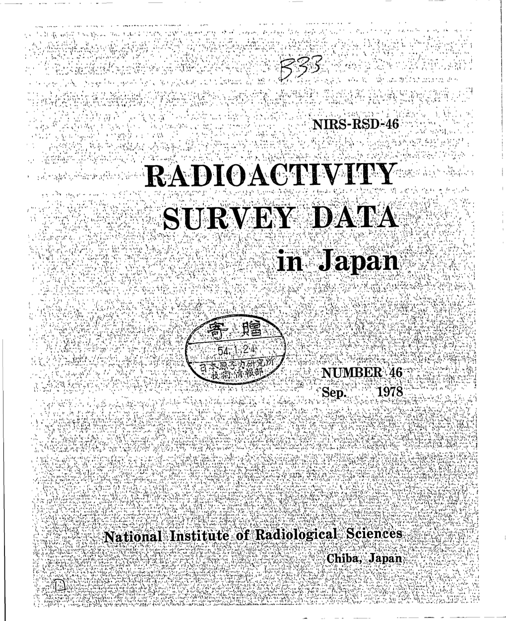 Radioactivity Survey Data in Japan Number 46 Sep. 1978 Contents Page