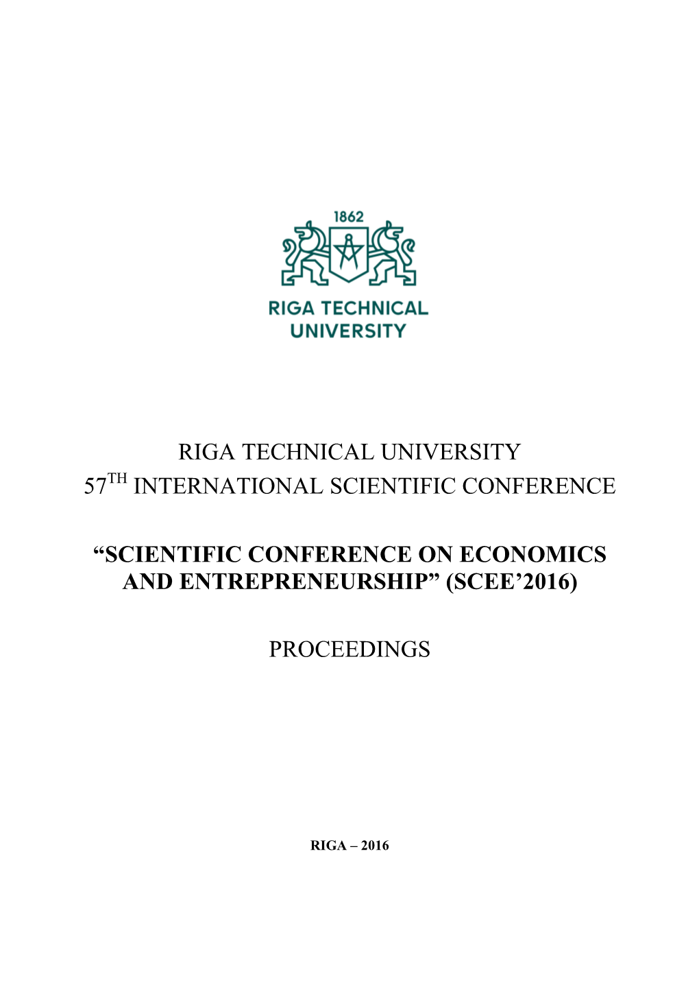 Riga Technical University 57Th International Scientific Conference