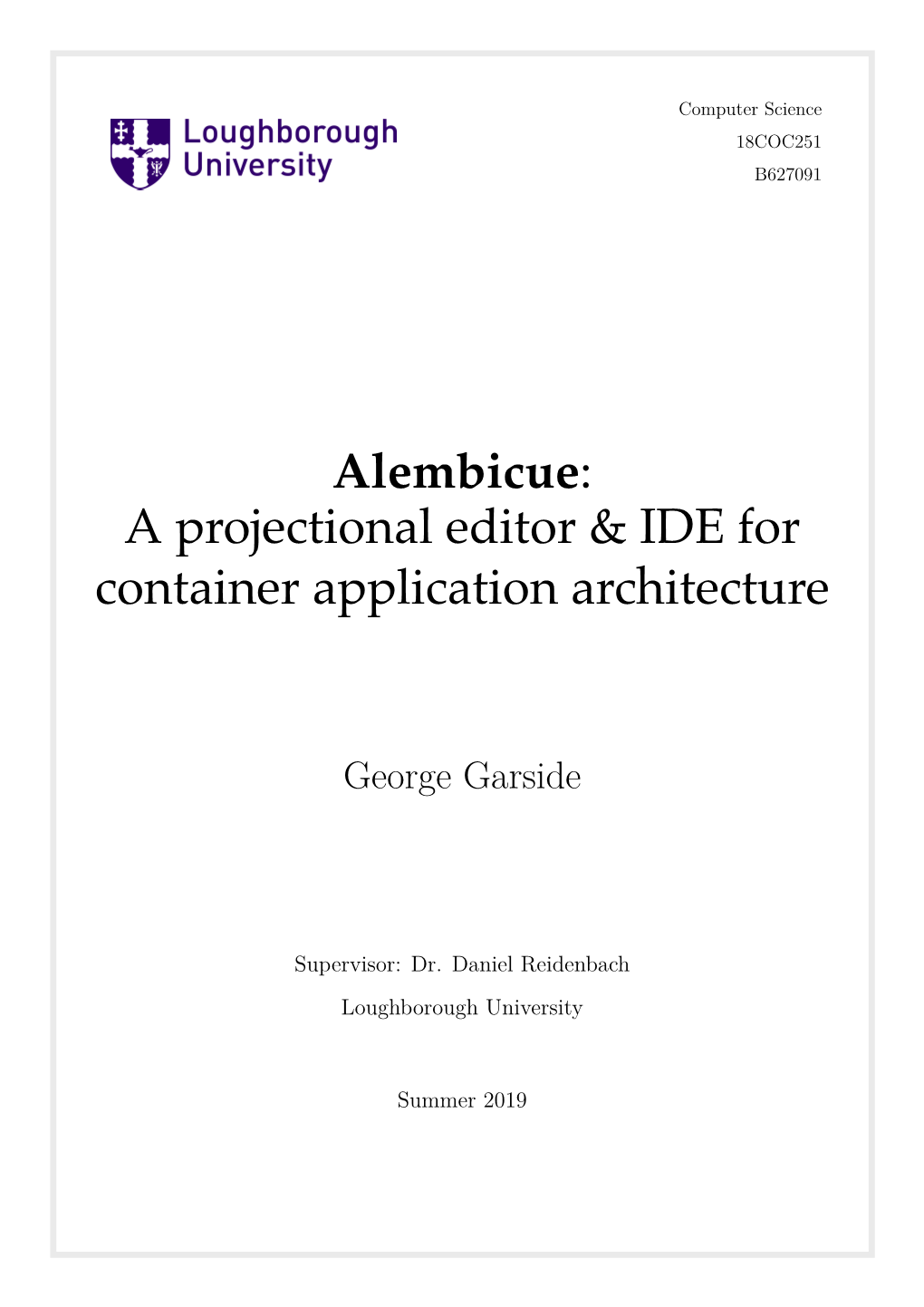 Alembicue: a Projectional Editor & IDE for Container Application Architecture