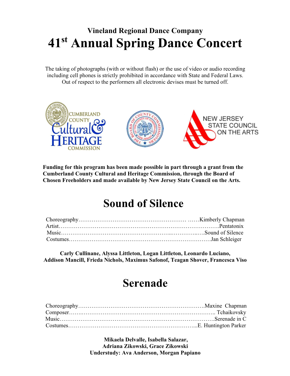 View the 2021 Spring Concert Program