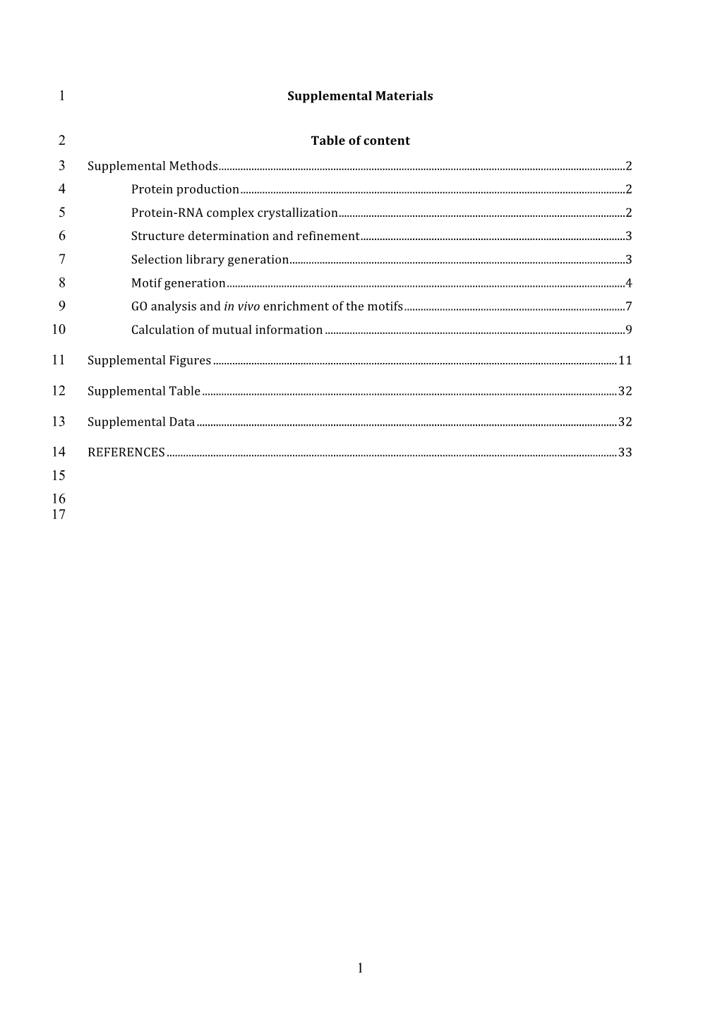 Supplemental Materials Table of Content Supplemental Methods