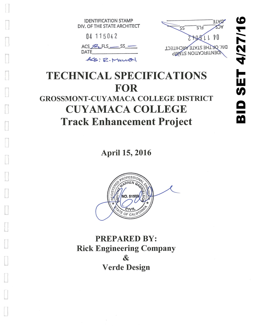 Bid Set 4/27/16