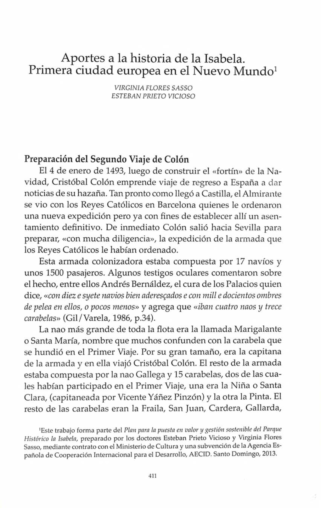 Aportes a La Historia De La Isabela. Primera Ciudad Europea En El