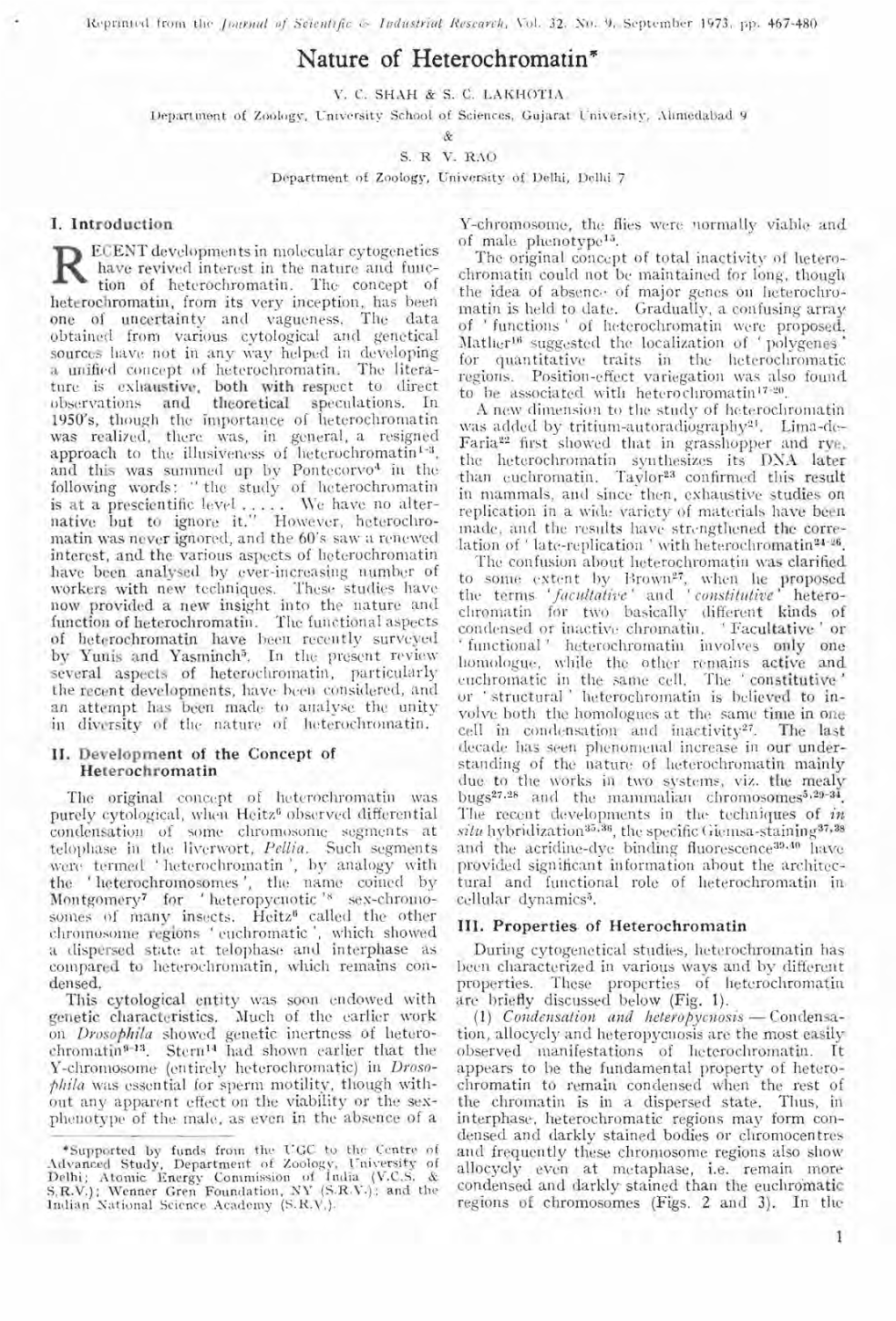 Nature of Heterochromatin·