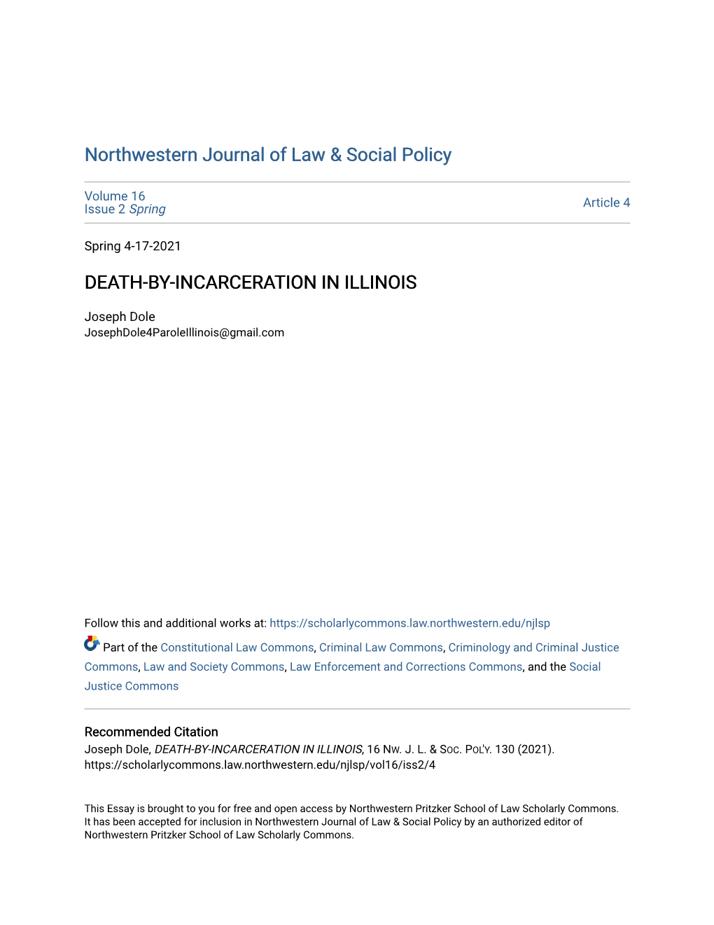 Death-By-Incarceration in Illinois