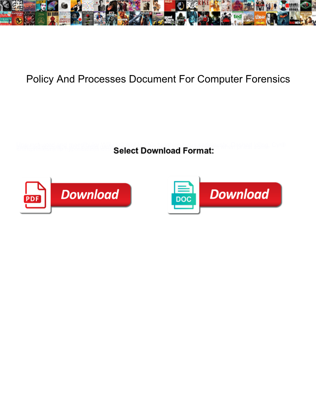 Policy and Processes Document for Computer Forensics