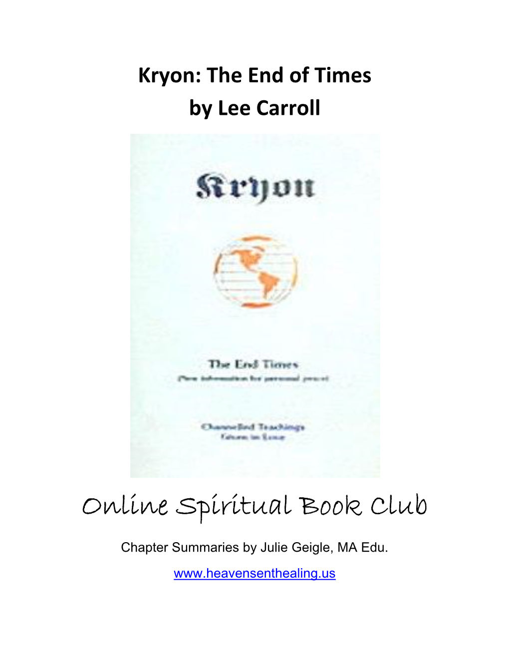 Online Spiritual Book Club