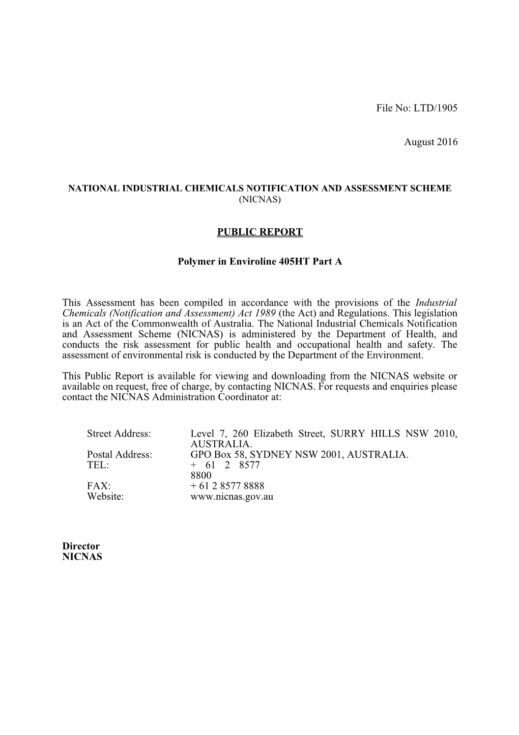 National Industrial Chemicals Notification and Assessment Scheme s17