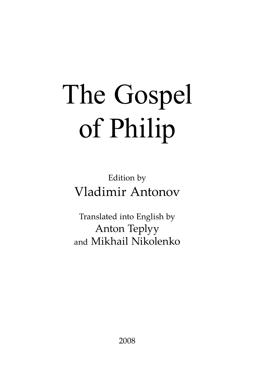 The Gospel of Philip