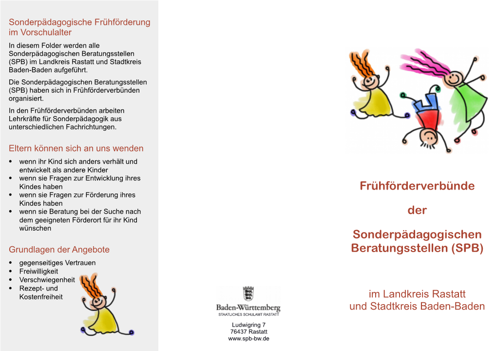 Frühförderverbünde Der Sonderpädagogischen