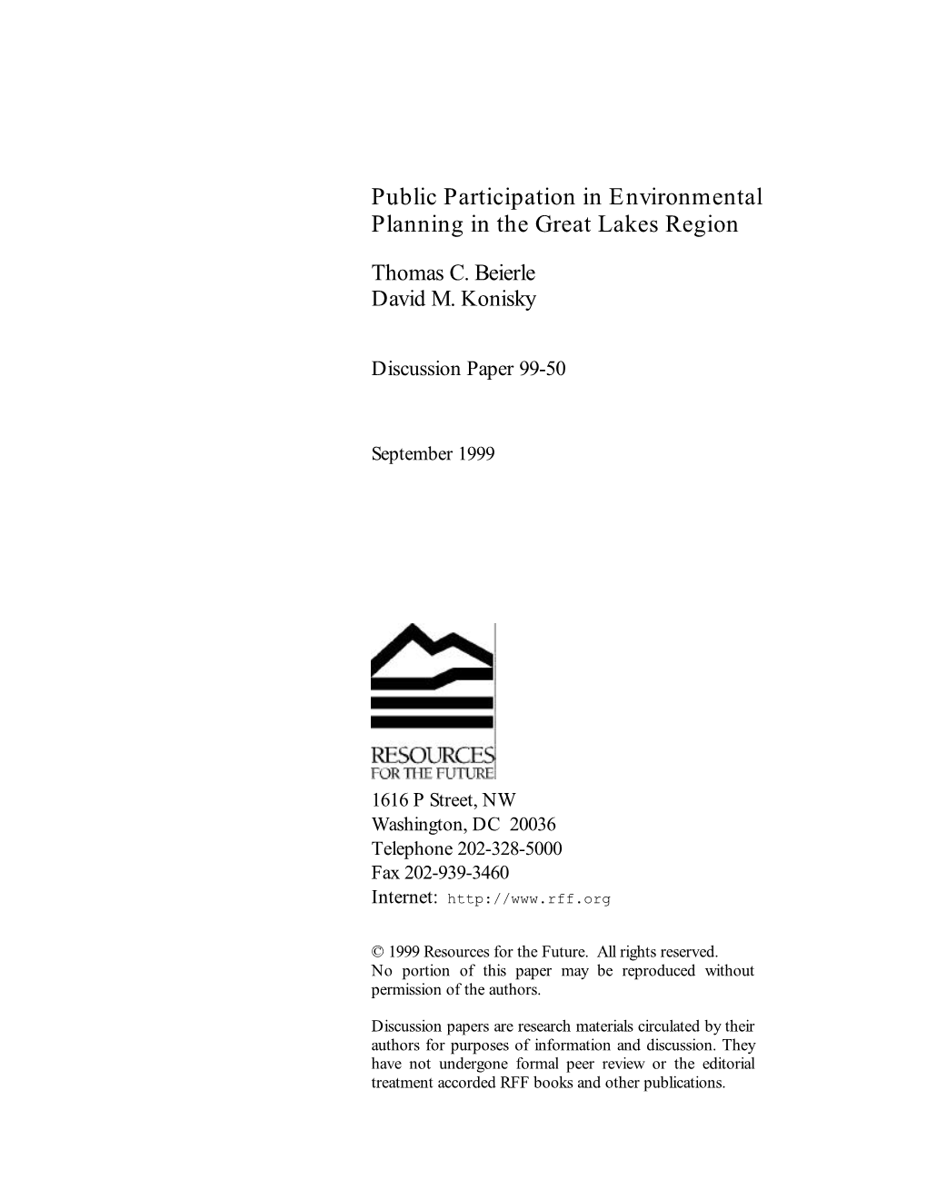 Public Participation in Environmental Planning in the Great Lakes Region