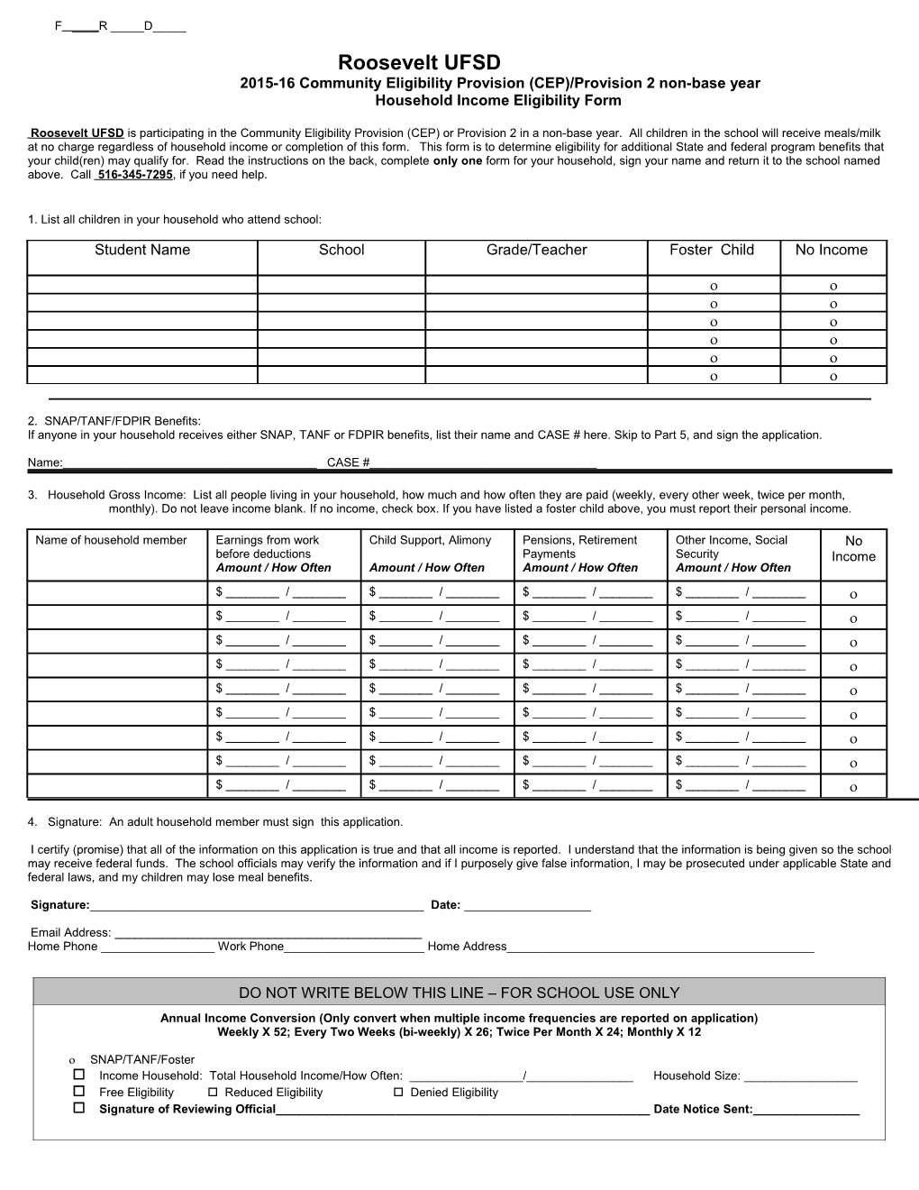 2015-16 Community Eligibility Provision (CEP)/Provision 2 Non-Base Year