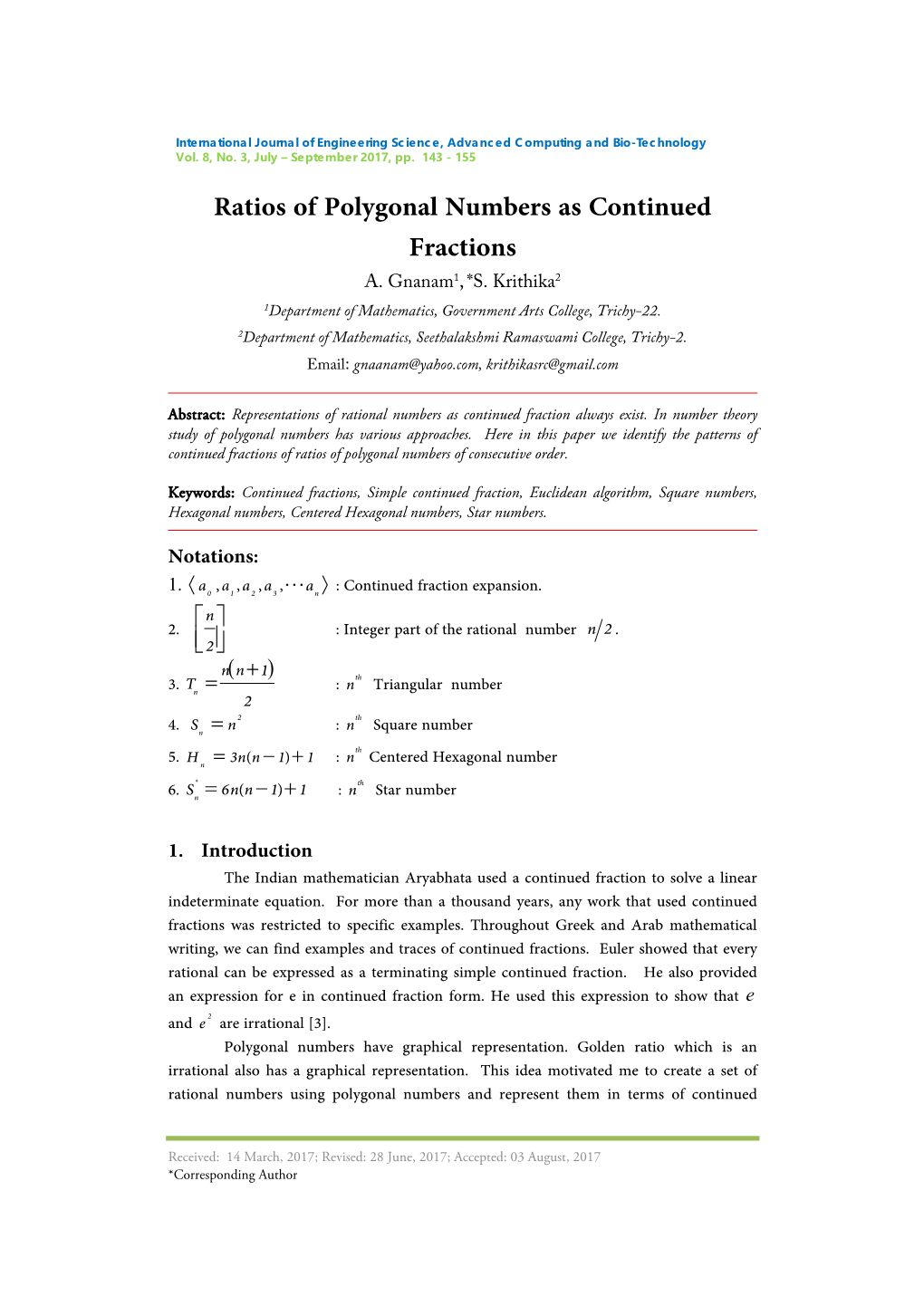 Ratios of Polygonal Numbers As Continued Fractions A