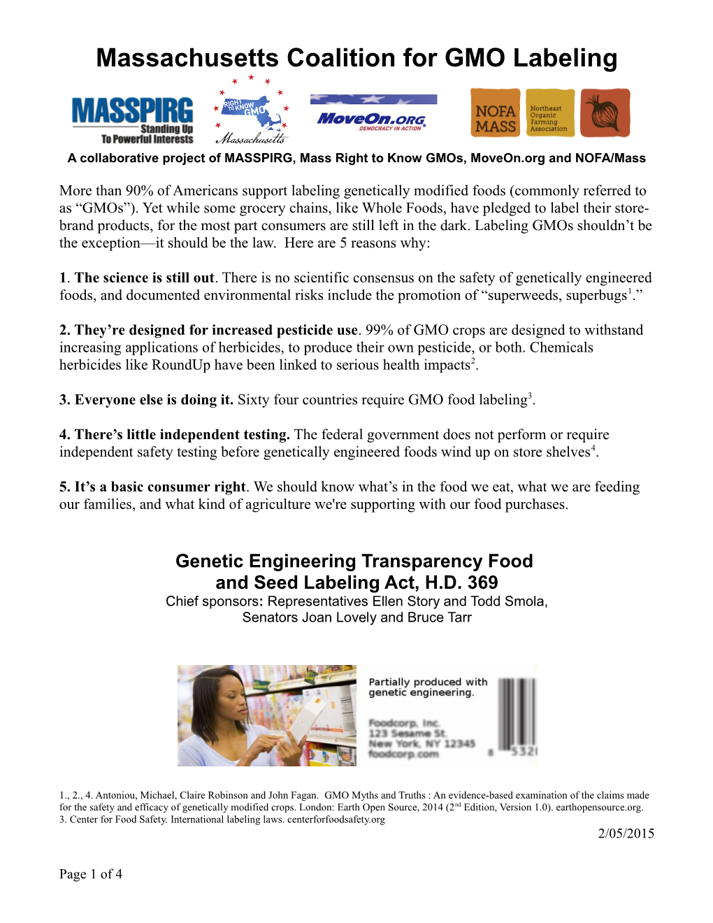 Massachusetts Coalition for GMO Labeling