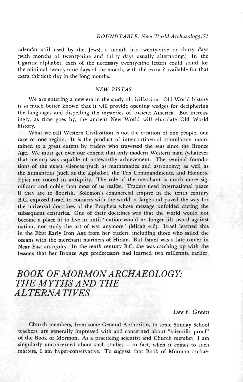 Book of Mormon Archaeology: the Myths and the Alternatives