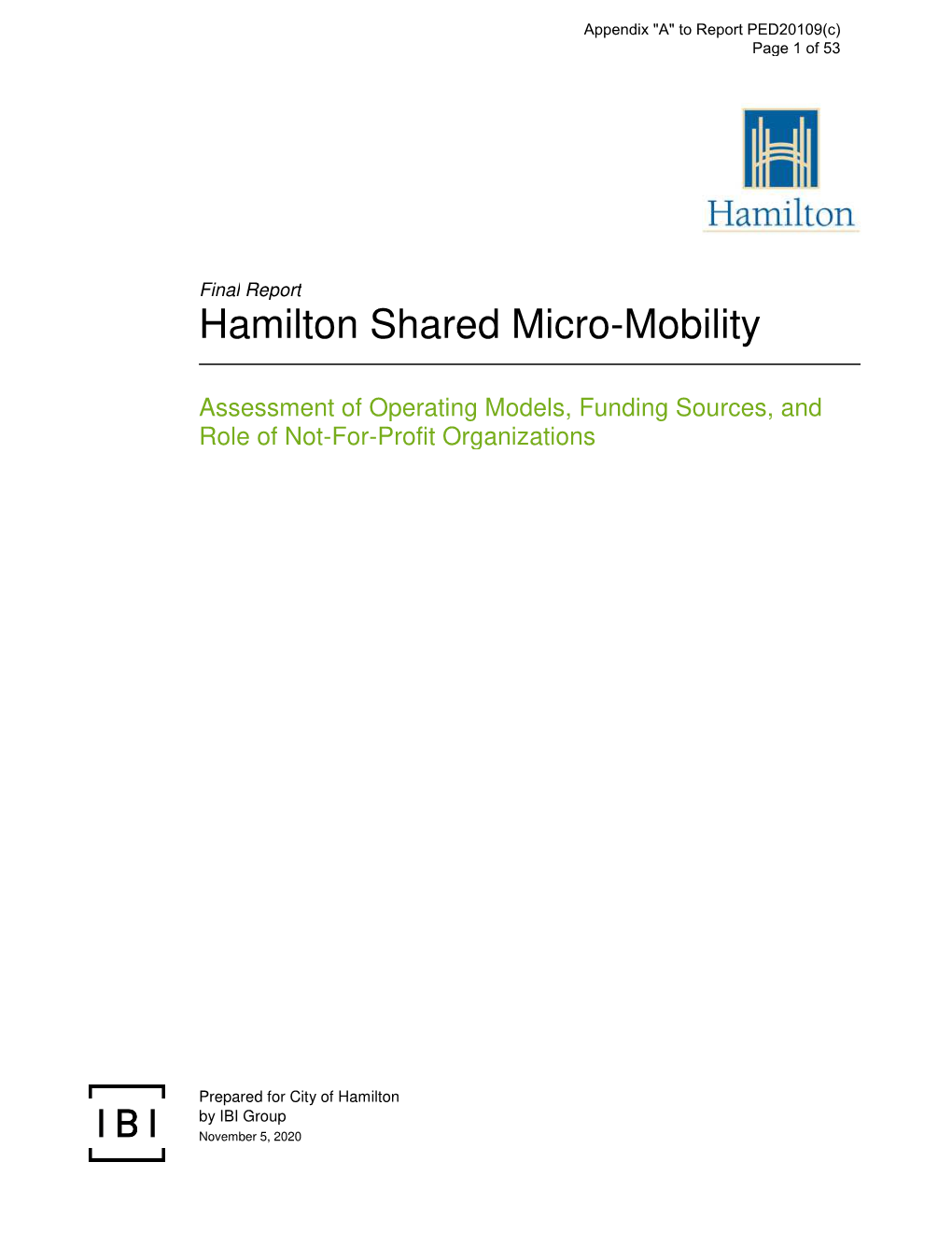 Hamilton Shared Micro-Mobility