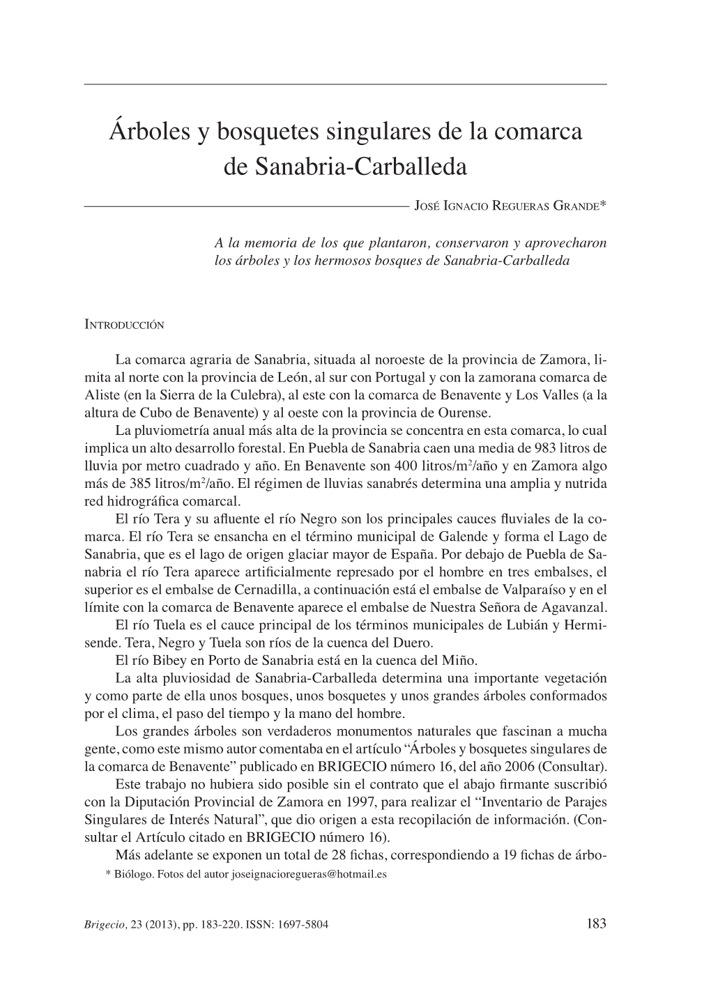 Árboles Y Bosquetes Singulares De La Comarca De Sanabria-Carballeda